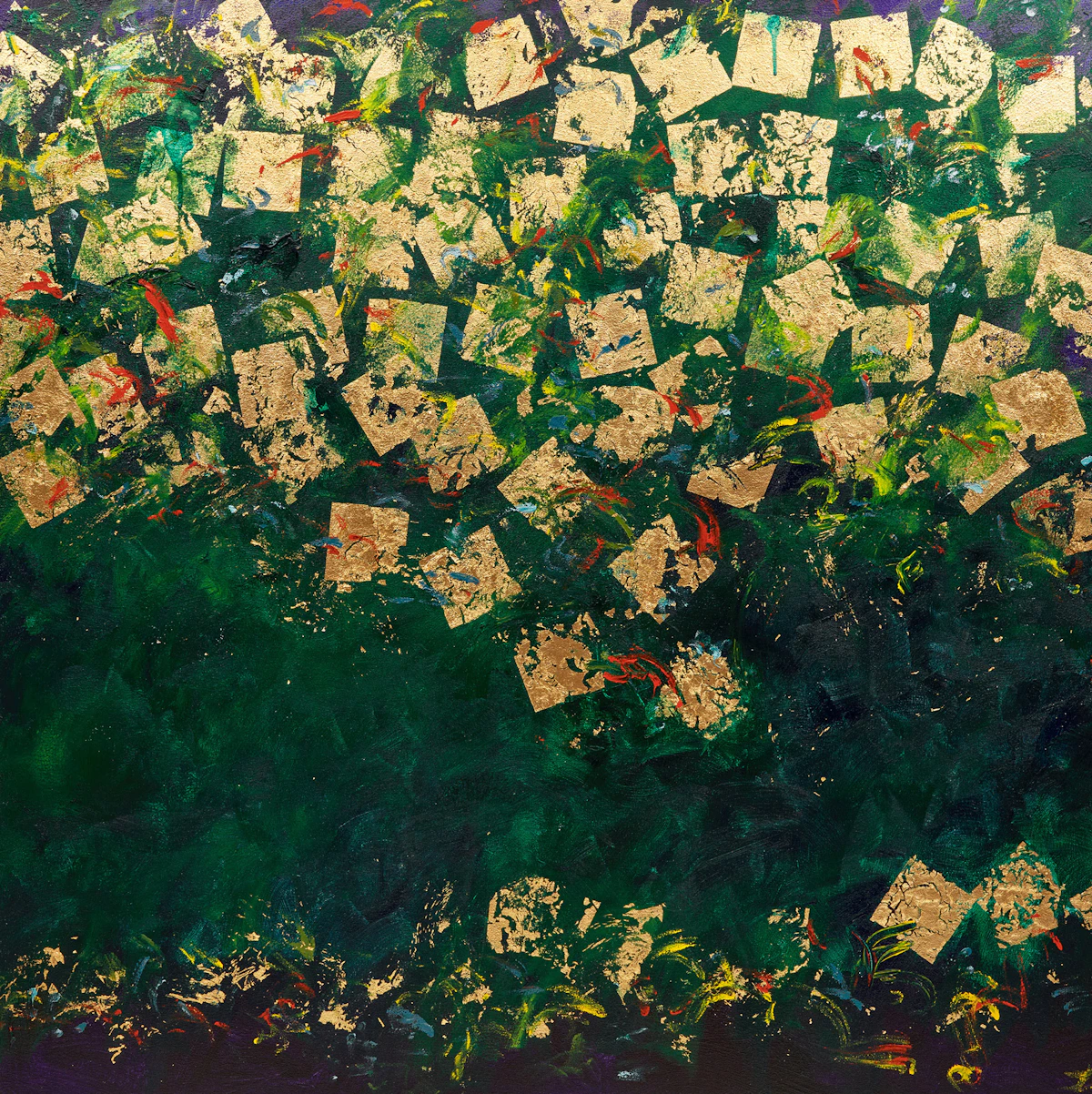 Barbara McGivern, Summer Dreams, acrylic and gold leaf on canvas