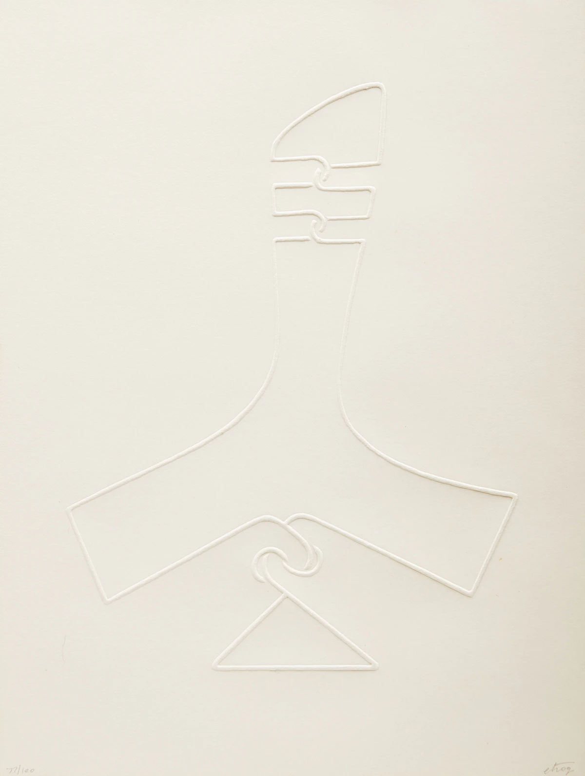 Sorel Etrog, Untitled (from the "Toronto 20 Portfolio"), 1965, embossed intaglio