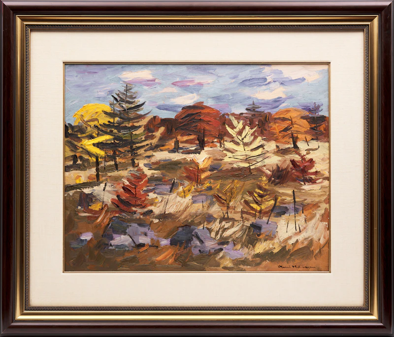 Henri Leopold Masson, Automne dans la Gatineau, oil on board, circa 1967 - view 2