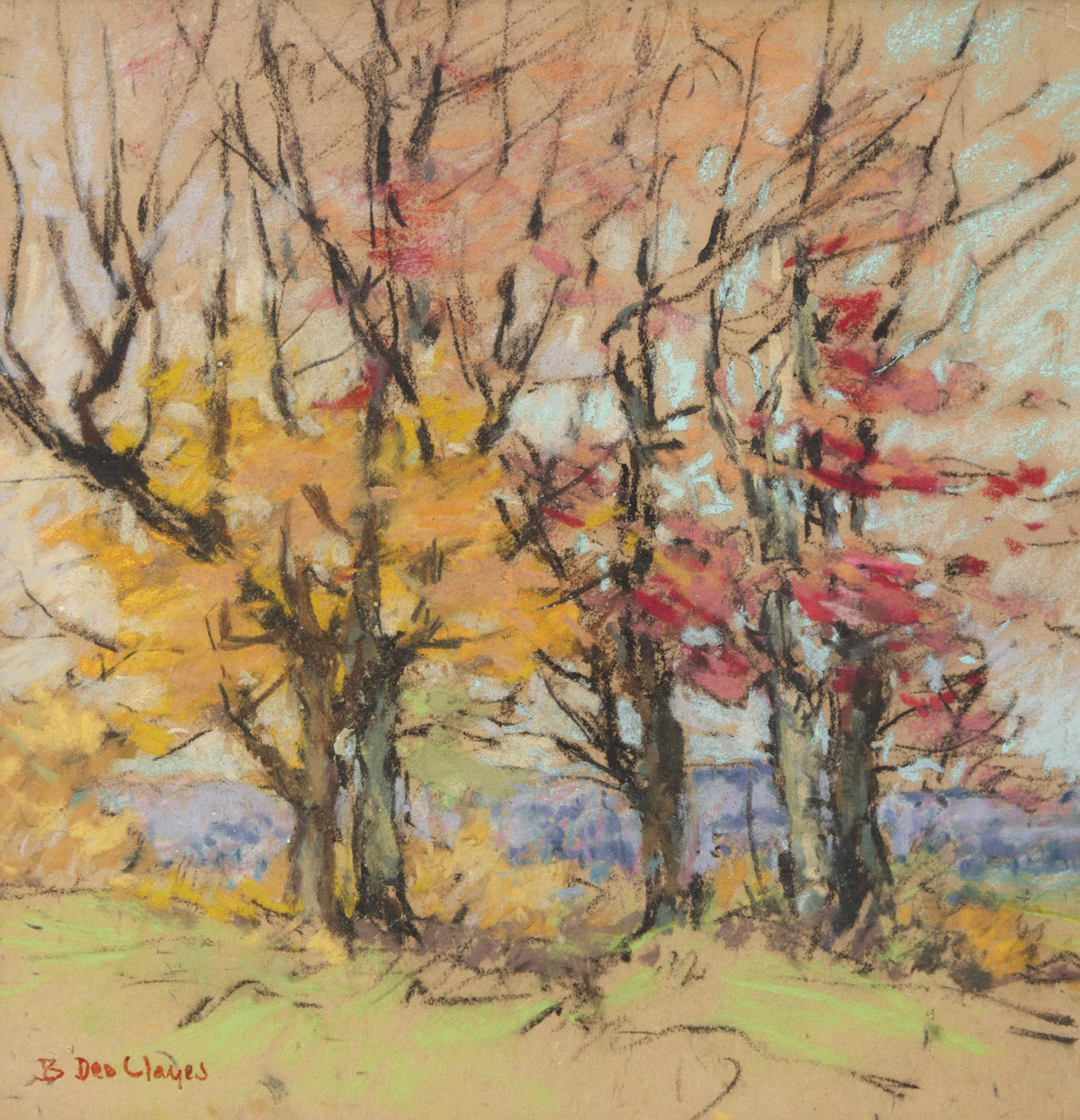Berthe Des Clayes, Autumn, Eastern Township, pastel