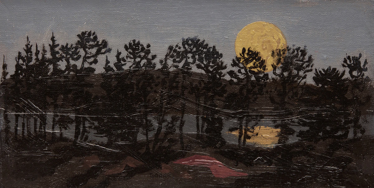Bruno Joseph Bobak, Autumn Moon, oil on canvas