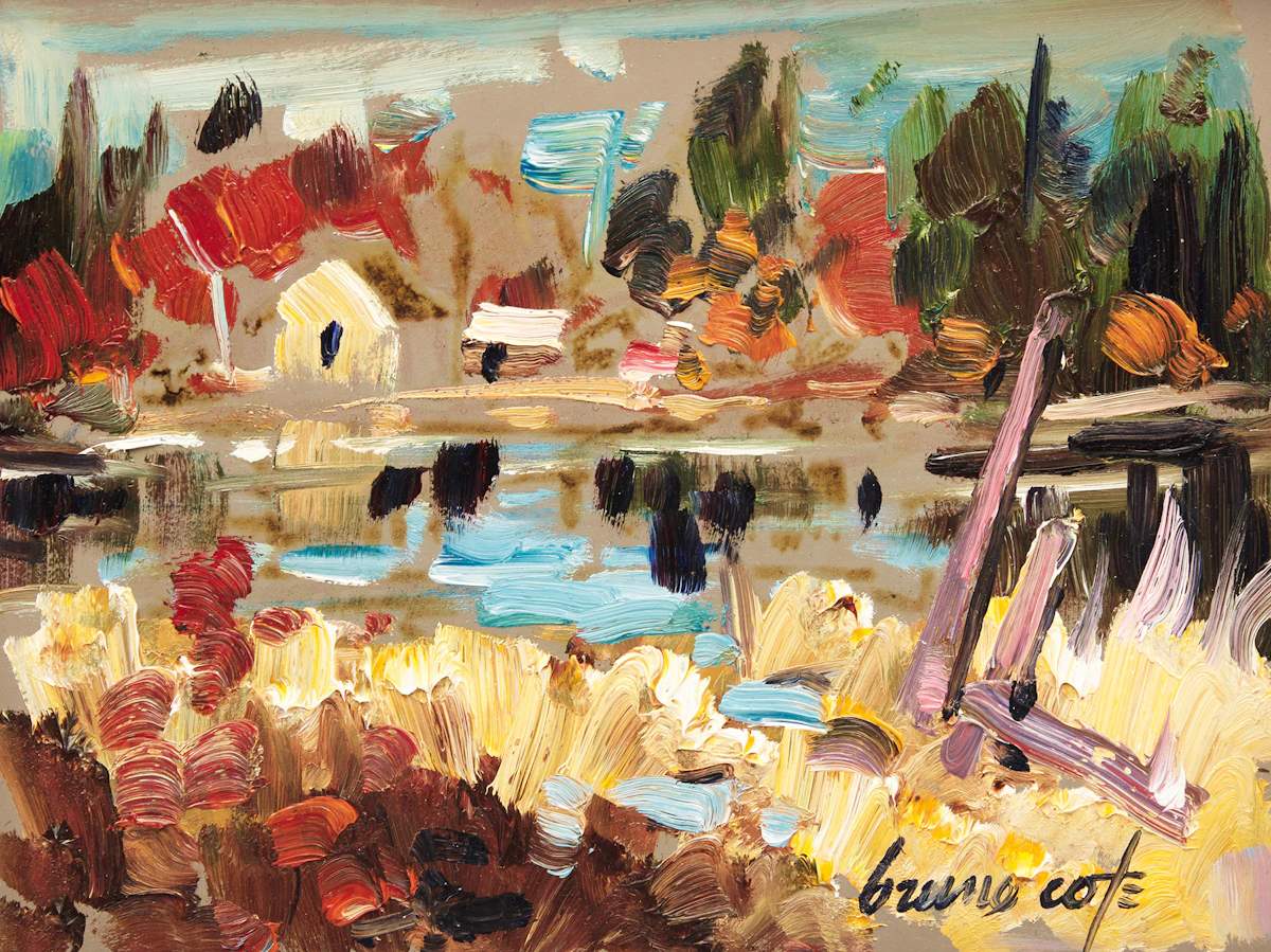 Bruno Côté, Autumn Landscape, oil on board