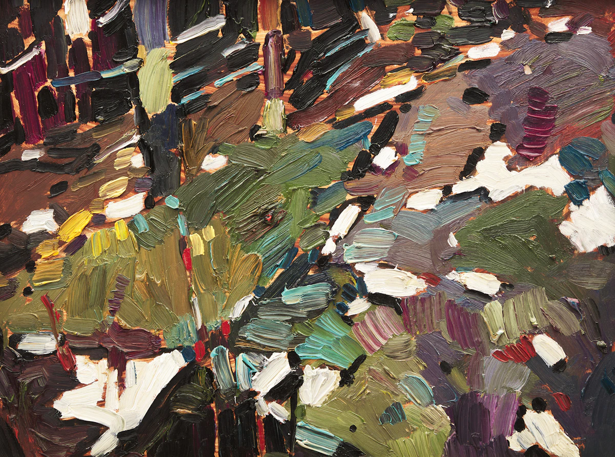 Arthur Shilling, Forest Interior, oil on masonite, 1983