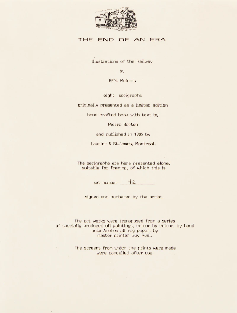 Robert Francis Michael McInnis, The End of An Era, eight serigraphs, 1985 - view 9