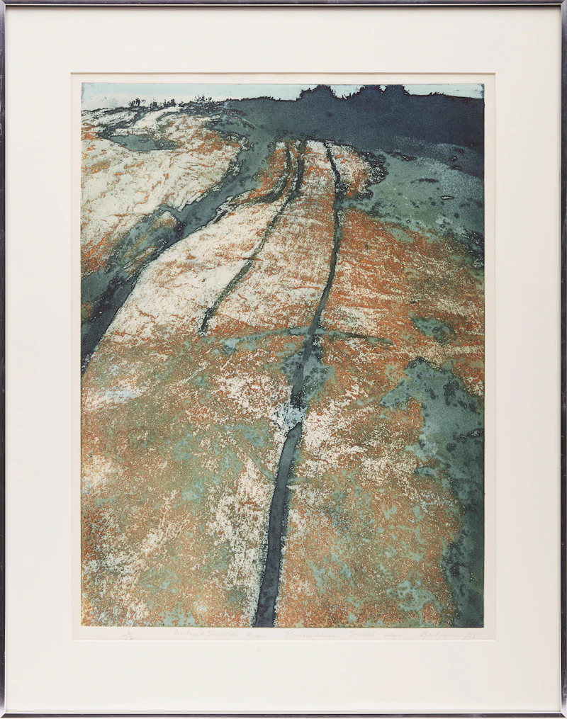 Edward John Bartram, Vertical Striations #2 (Precambrian Shield Series), etching and aquatint in colours, 1978 - view 2
