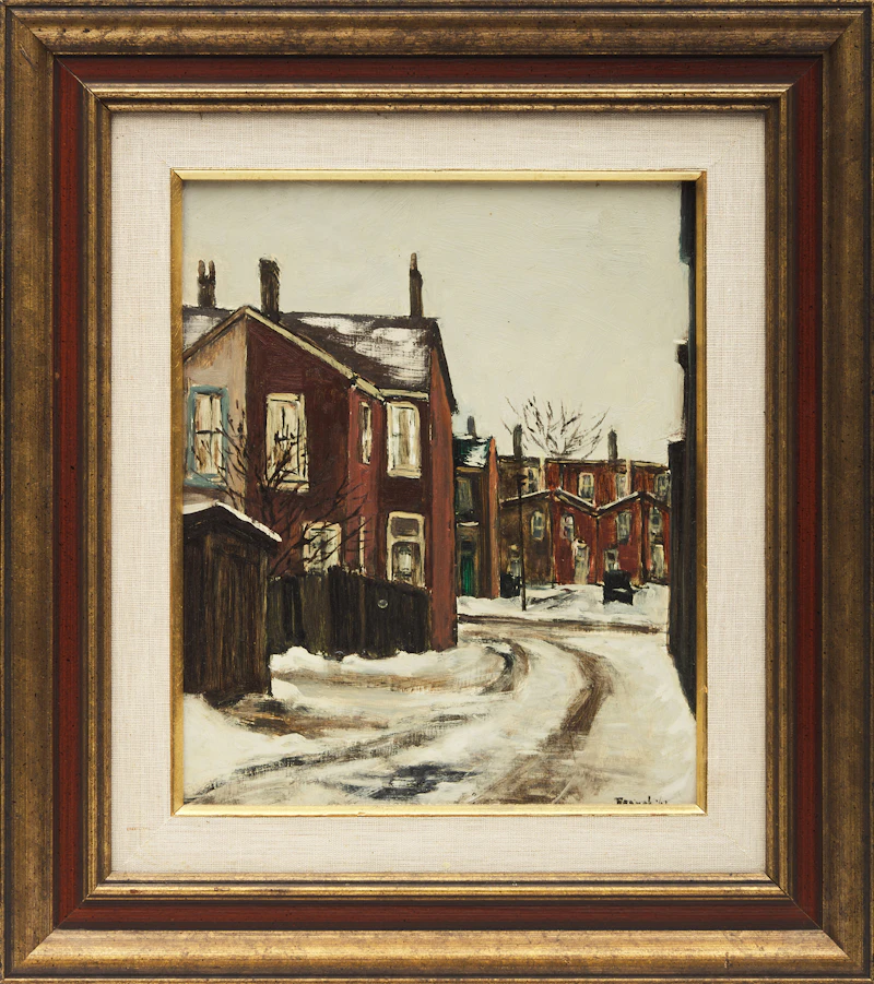 Albert Jacques Franck, Lane, East Toronto, oil on board, 1982 - view 2