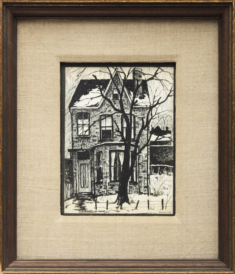 John Kasyn, Old House on Shuter Street, pen and ink on card, 1970 - view 2