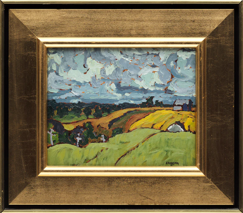 Phil Richard Ermacora, Untitled (Hills in Autumn); Untitled (Shoreline Landscape), two oil paintings on board - view 2