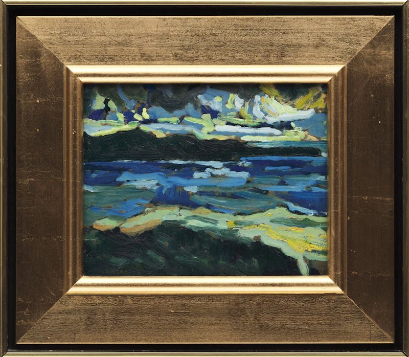 Phil Richard Ermacora, Untitled (Hills in Autumn); Untitled (Shoreline Landscape), two oil paintings on board - view 5