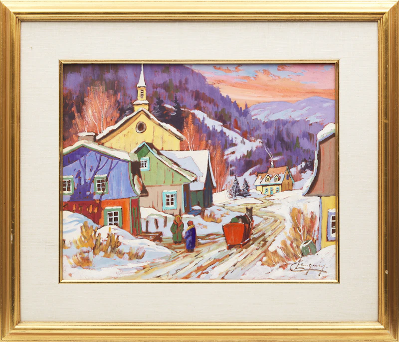 Claude Langevin, Devant la maison paternelle, oil on canvas - view 2