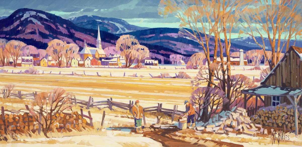 St. Gilles, Le Village de Rivière Ouelle, oil on canvas, 1999