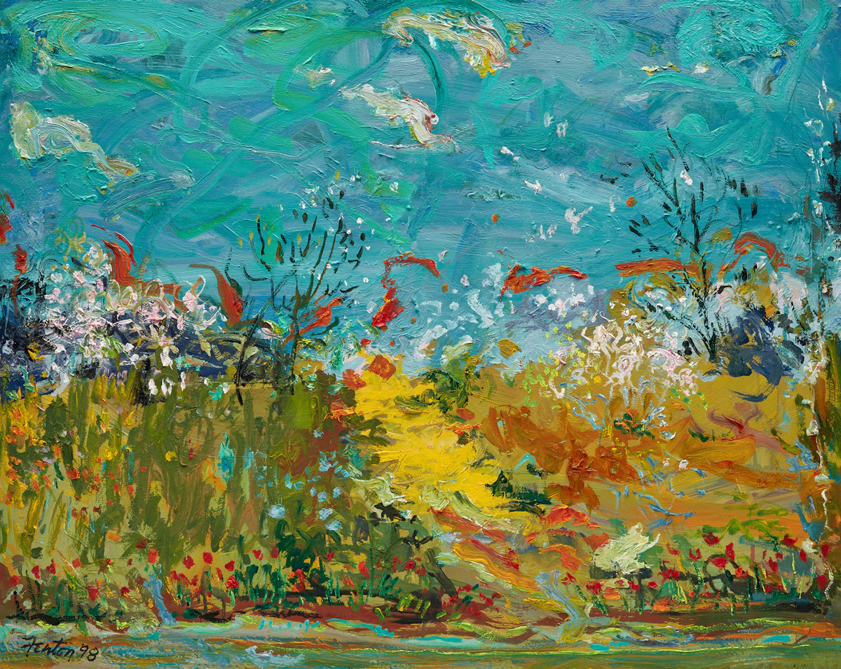 Telford Fenton, April Walk, oil on canvas