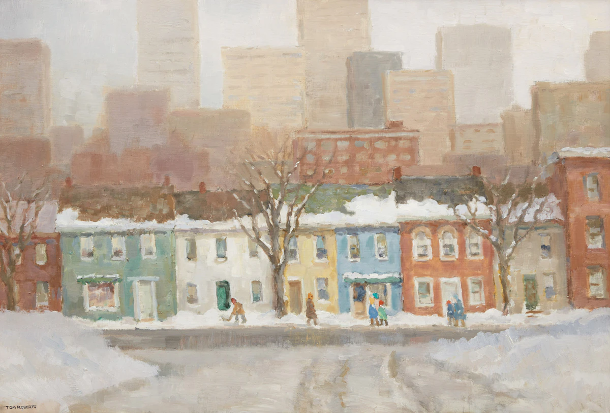 Thomas Keith Roberts, Downtown Toronto, oil on board