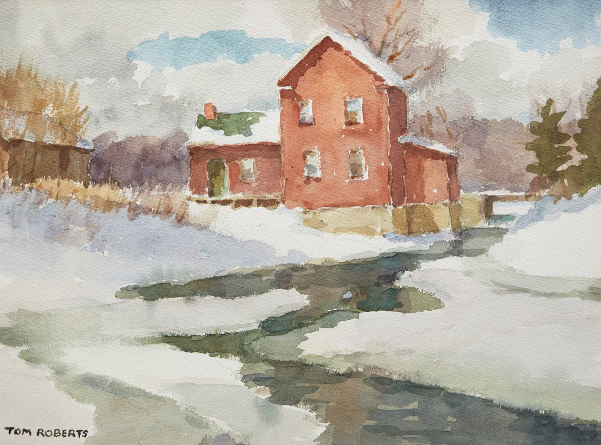 Thomas Keith Roberts, Ontario Mill in Late Winter, watercolour