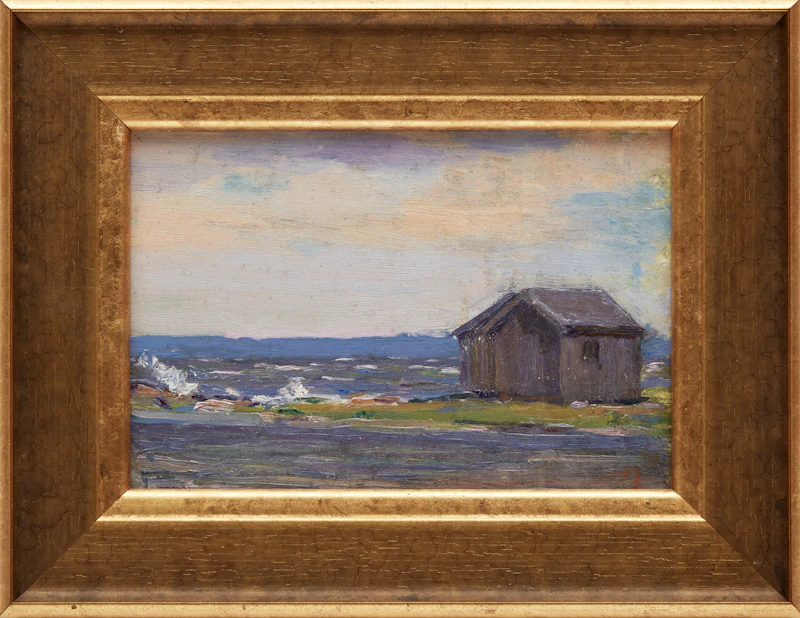 Manly Edward MacDonald, Fishing Shacks, Point Anne, oil on board - view 2