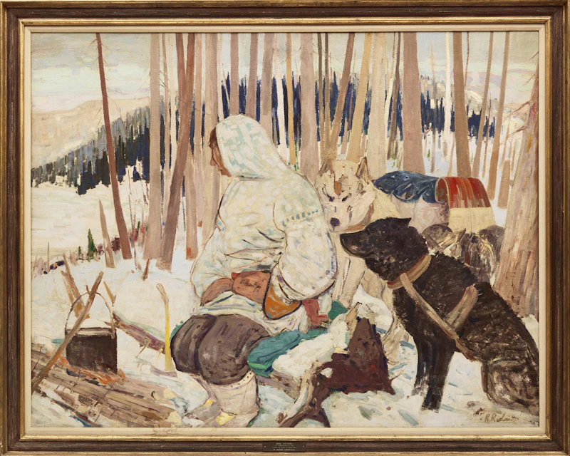 René Richard, Les compagnons de trail, oil on board - view 2
