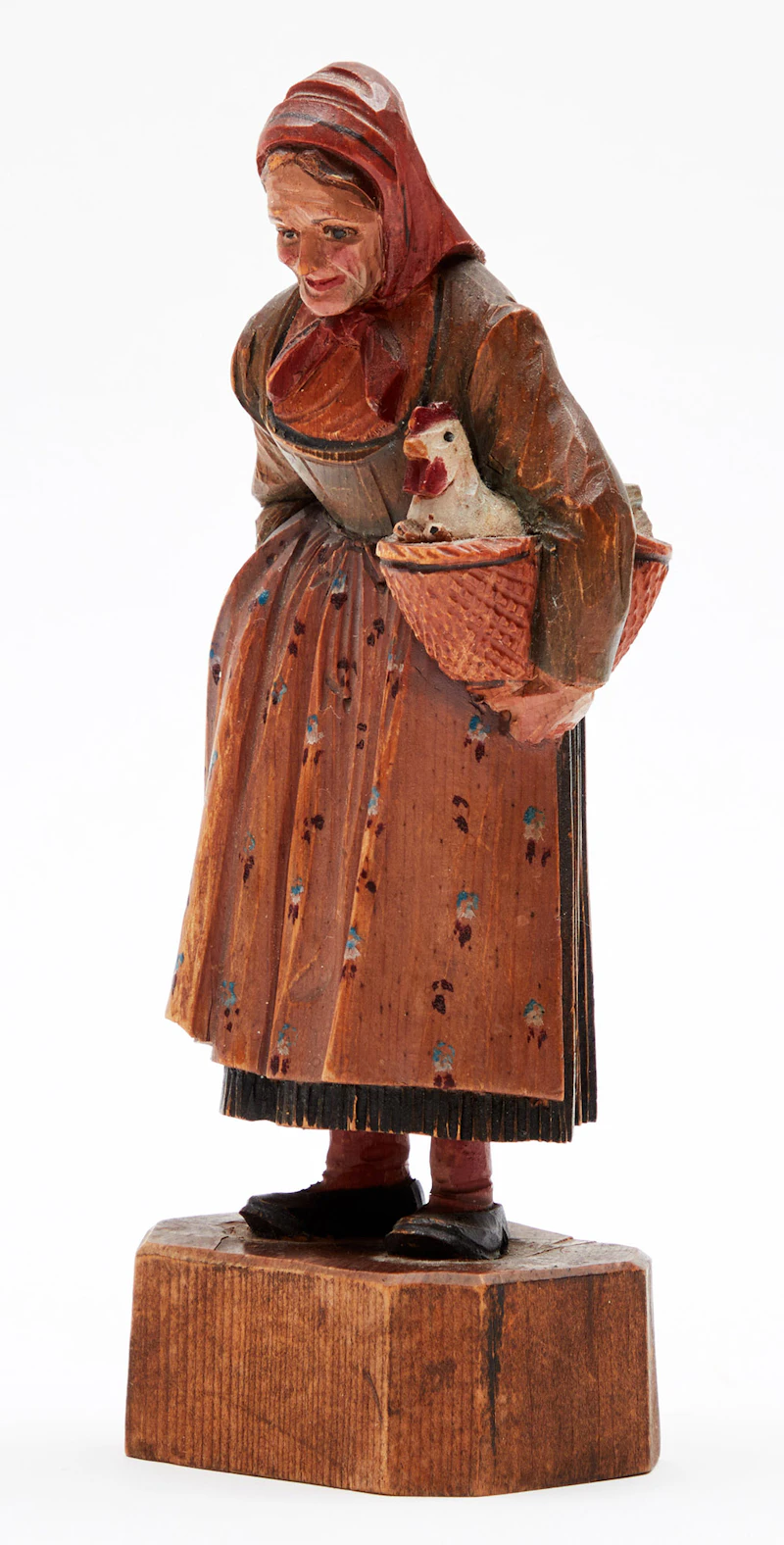 Various Artists, Woman with Chicken; Figure of a Man and Woman, two wood carvings - view 2