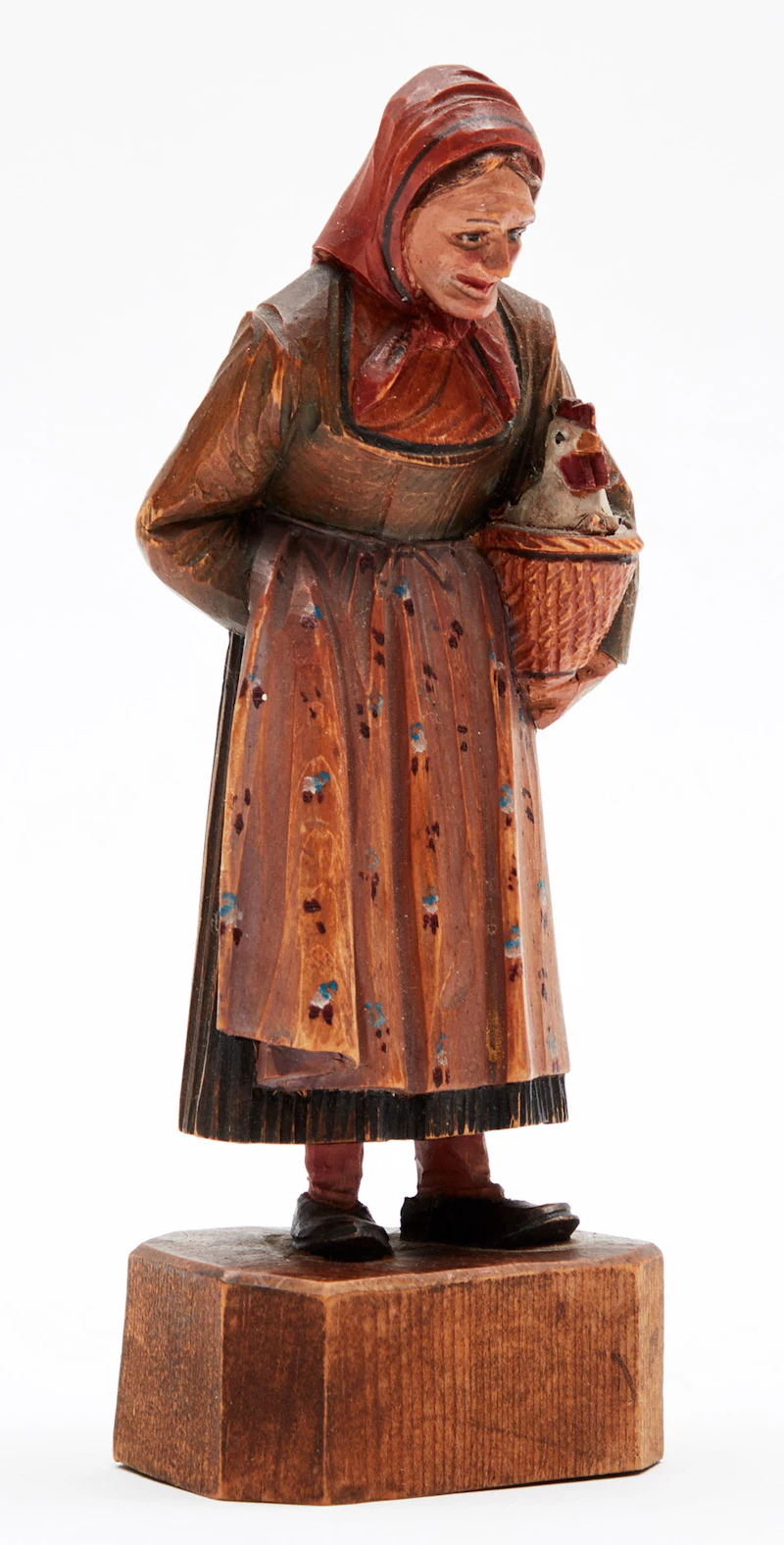 Various Artists, Woman with Chicken; Figure of a Man and Woman, two wood carvings - view 3