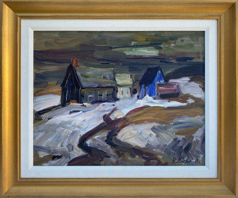 René Richard, Baie-Saint-Paul, Scène d'hiver, oil on board - view 2