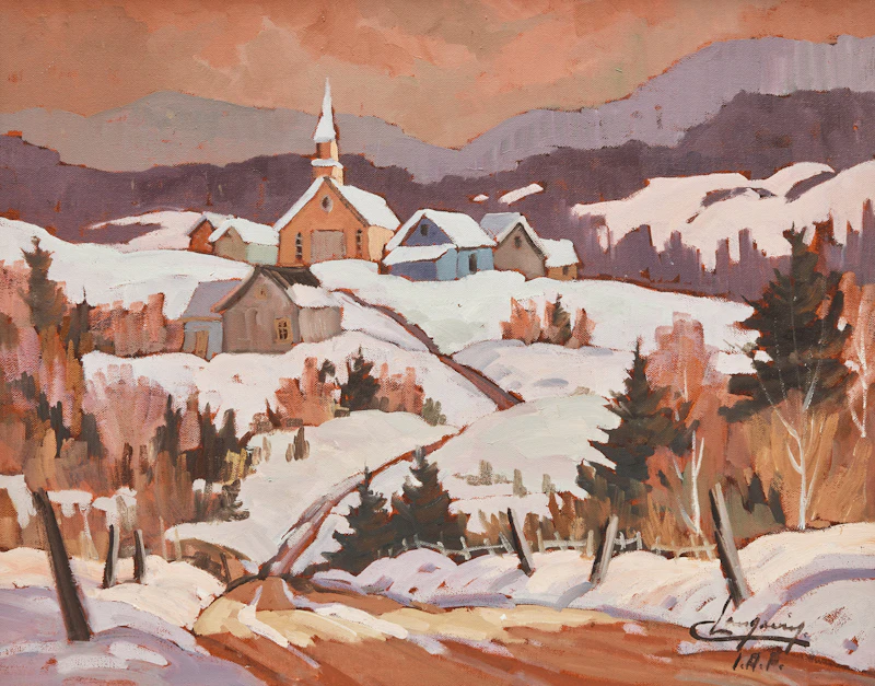 Claude Langevin, Sur le Maut de la Côte, oil on canvas