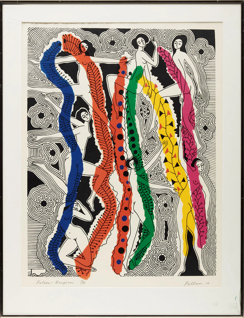 Alfred Pellan, Folies-Bergères, colour serigraph - view 2