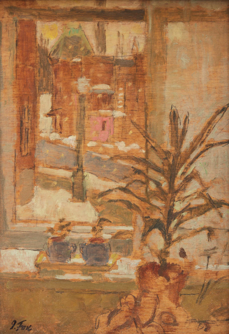 John Richard Fox, Côte-des-Neiges Road, Montreal, oil on panel