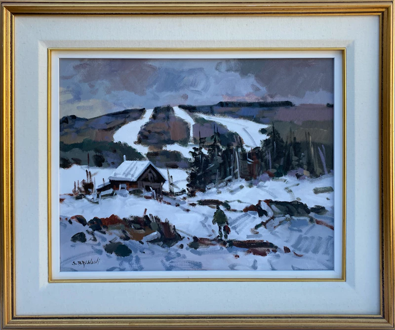 Serge Brunoni, Chemin d'hiver, oil on canvas - view 2