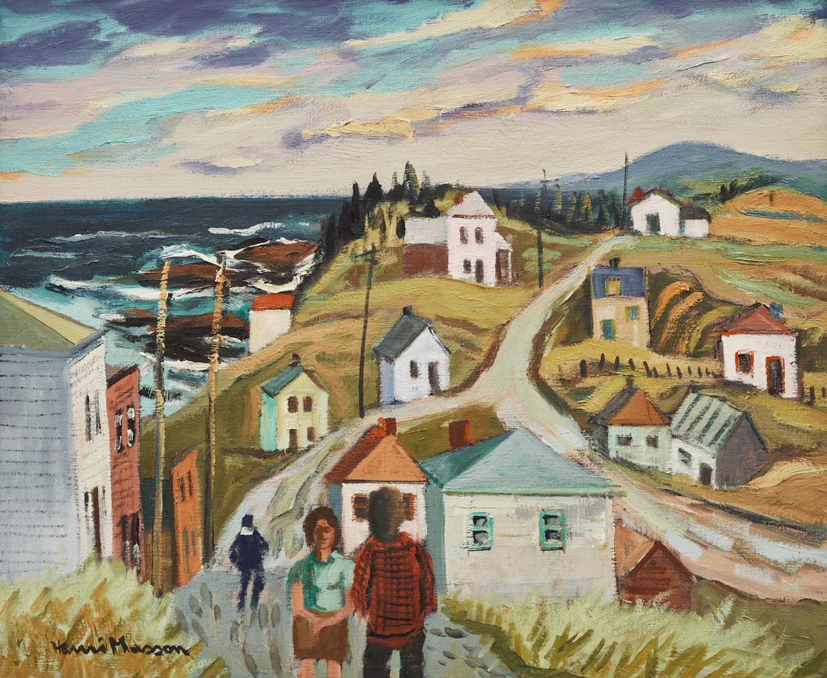 Henri Leopold Masson, Pointe à la frêgate, Gaspésie, oil on canvas, 1989