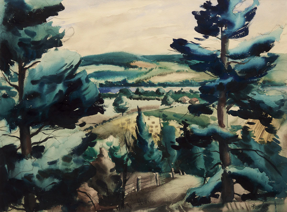 Gerald Trottier, Calumet Island, Quebec, watercolour