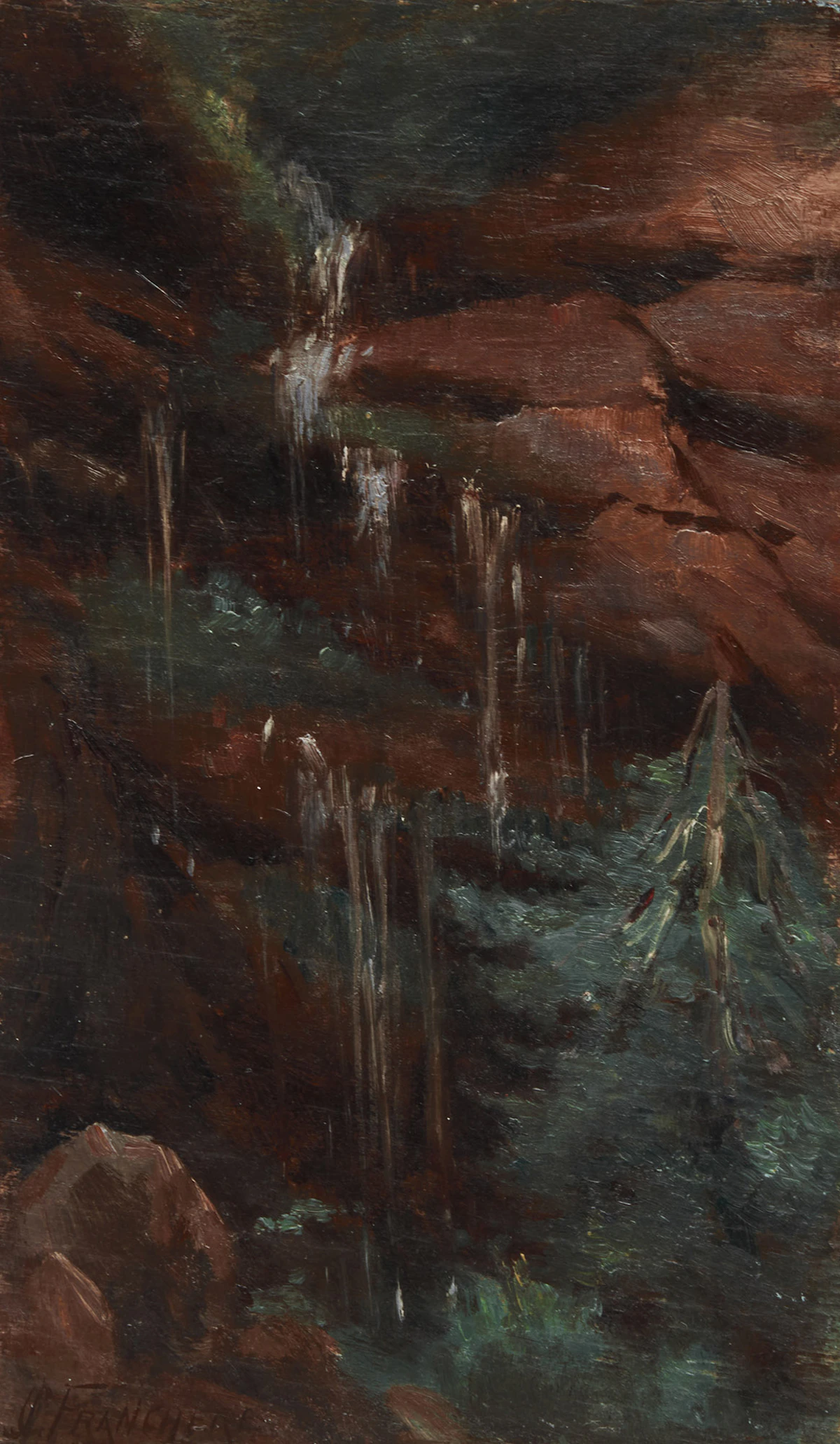 Joseph-Charles Franchère, Falls, oil on board