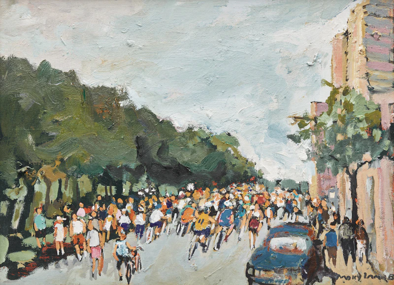 Bike Race, 1985 by Molly Lamb Bobak