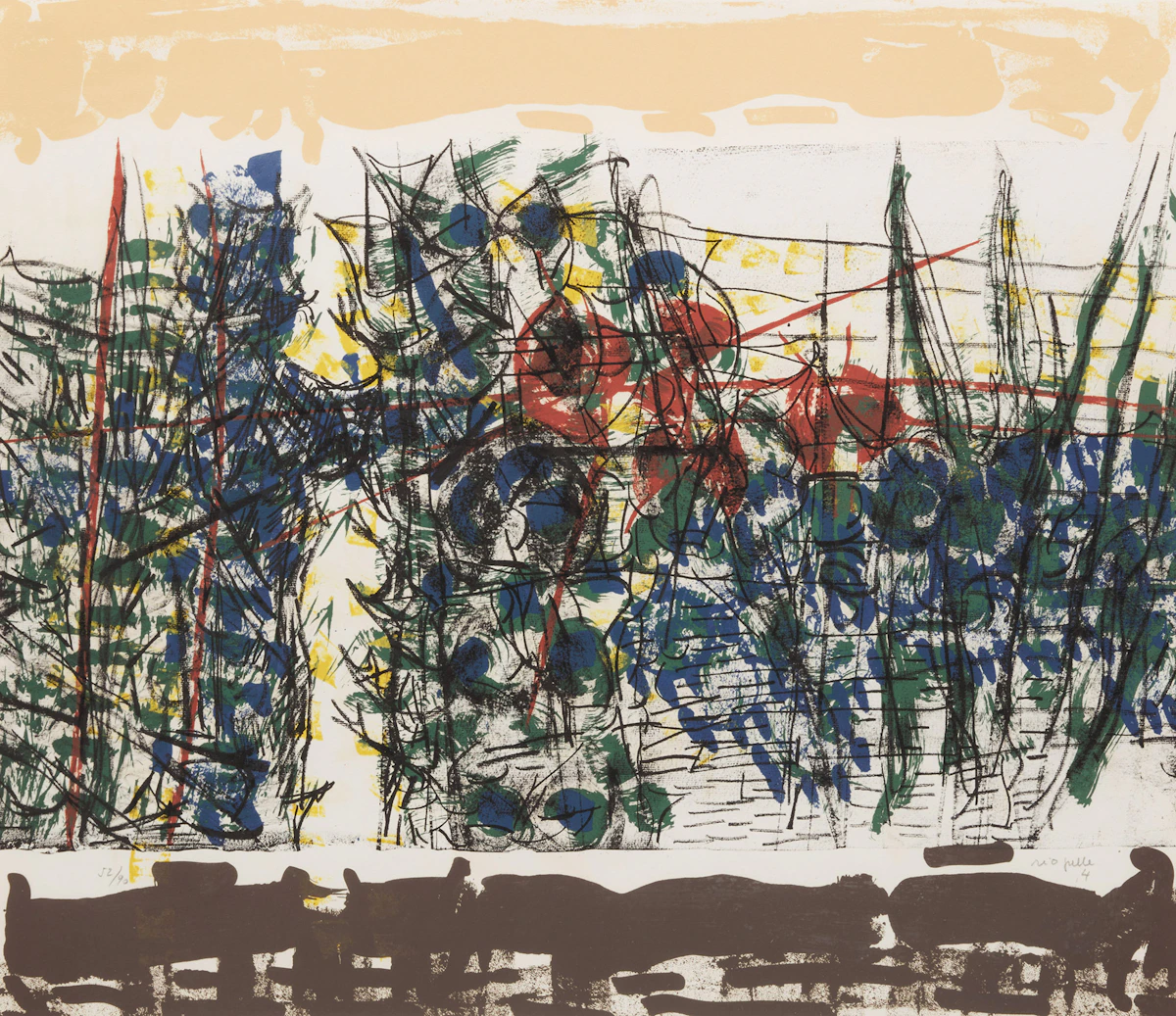 Jean Paul Riopelle, Le Sablier-Aprés-midi, 1979, colour lithograph