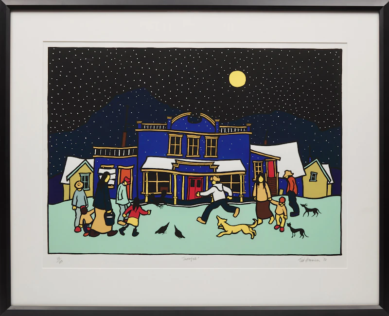 Ted Harrison, Snowfall, colour serigraph, 1980 - view 2
