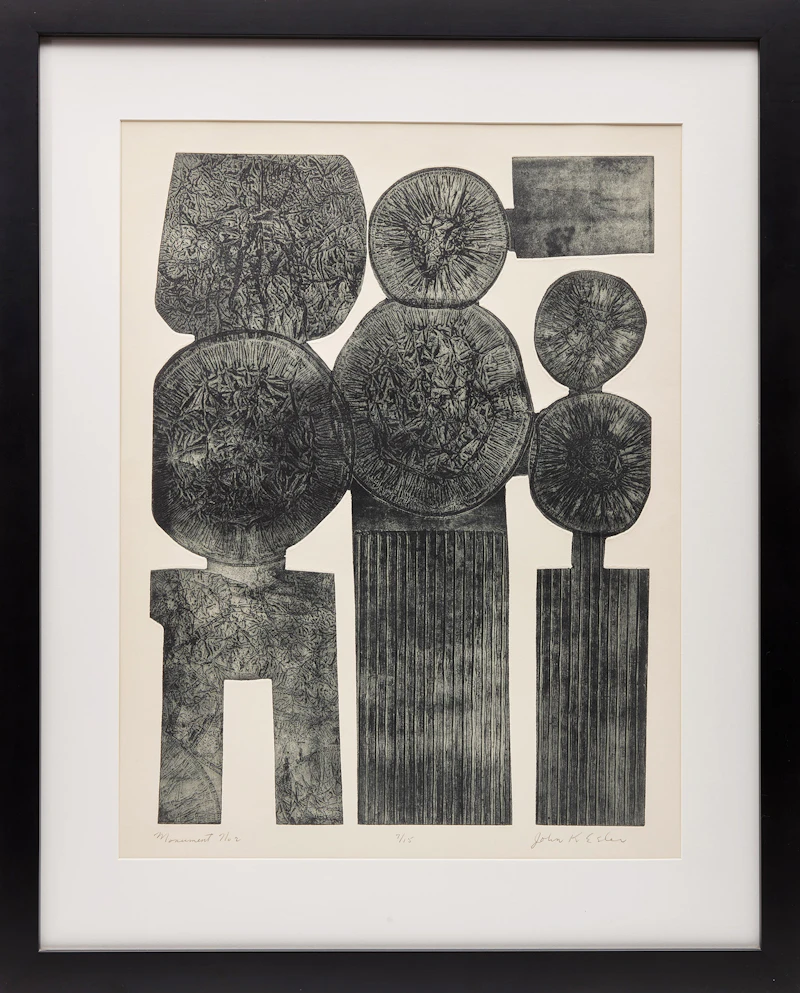 John Esler, Monument No. 2, colour intaglio, 1964 - view 2