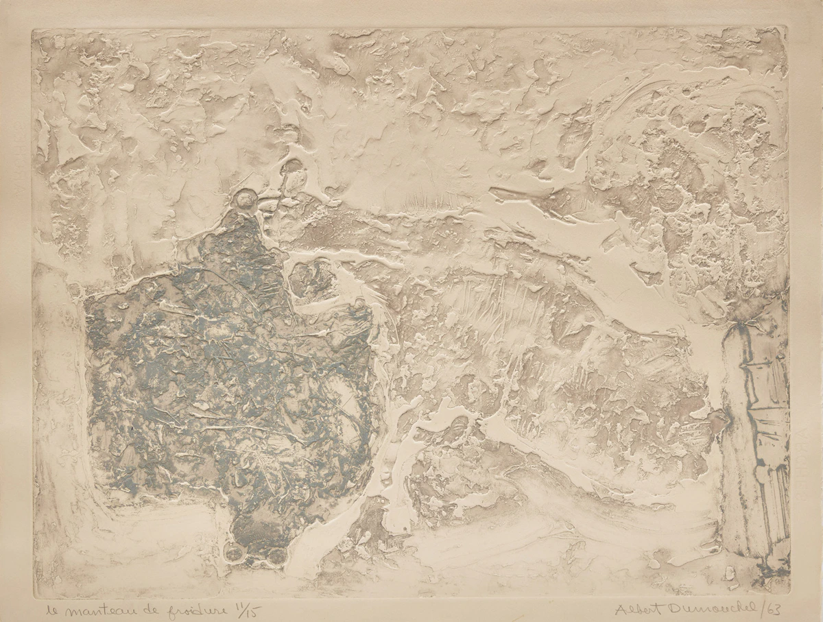 Albert  Dumouchel, Le manteau de froidure, intaglio, 1963