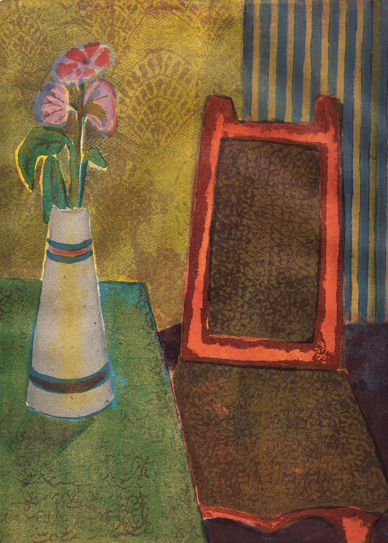 John Harold Thomas Snow, Red Chair, colour lithograph