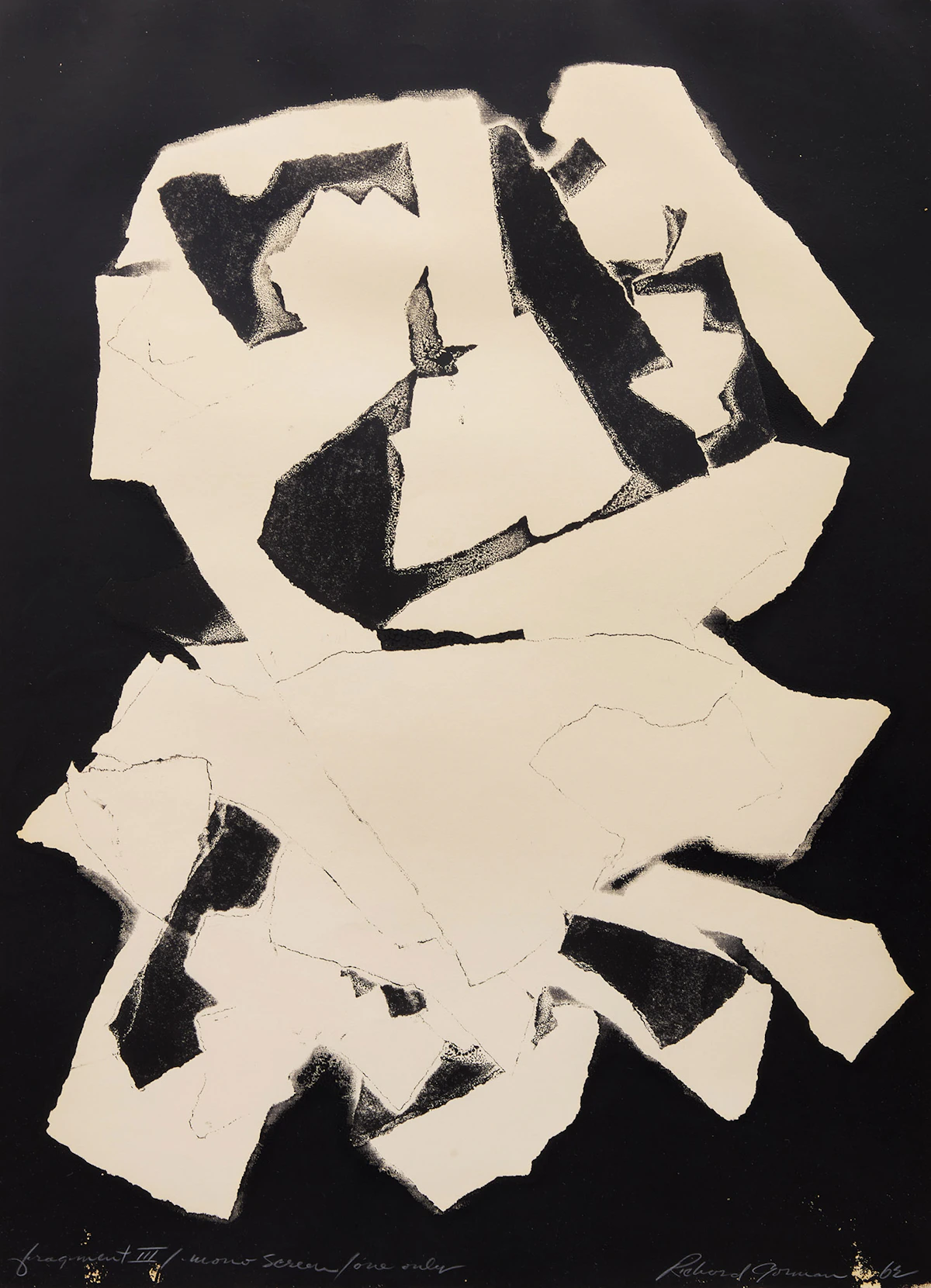 Richard Borthwick Gorman, Fragment III, monoprint, 1962