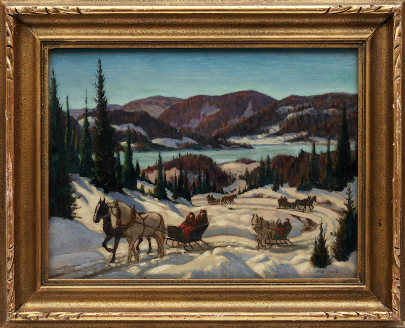Thomas Albert Stone, Returning from Mass, oil on board - view 2