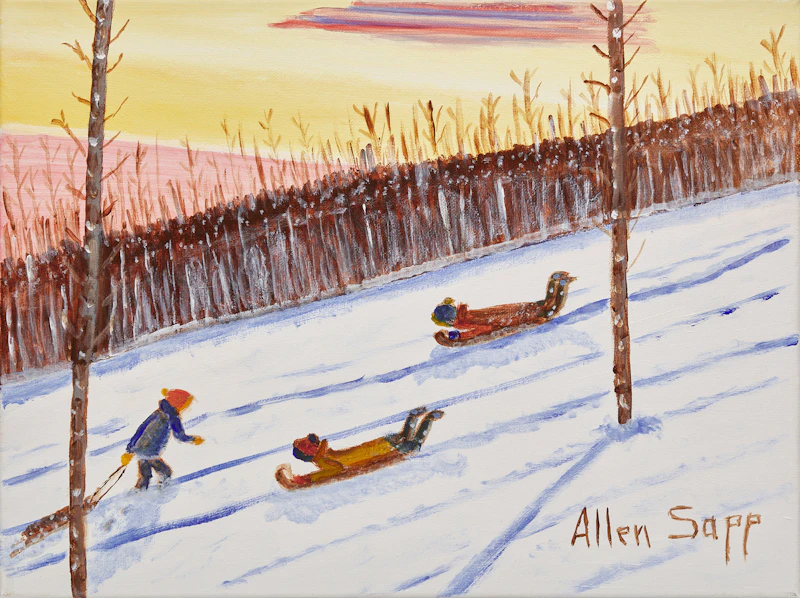 Sledding by Allen Sapp
