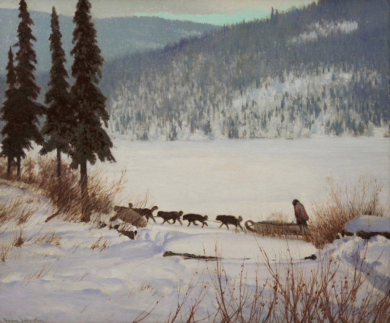 Frank Hans Johnston, On the Trail, oil on board