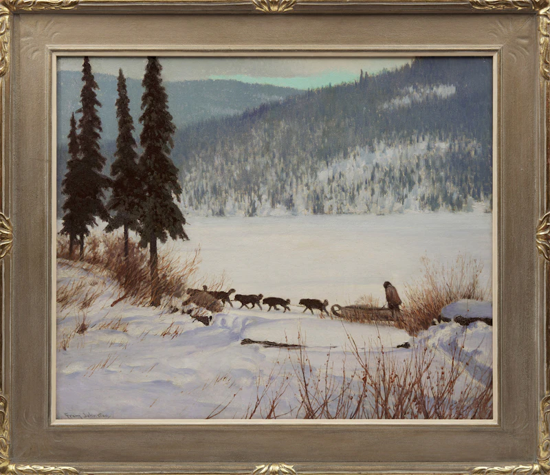 Frank Hans Johnston, On the Trail, oil on board - view 2