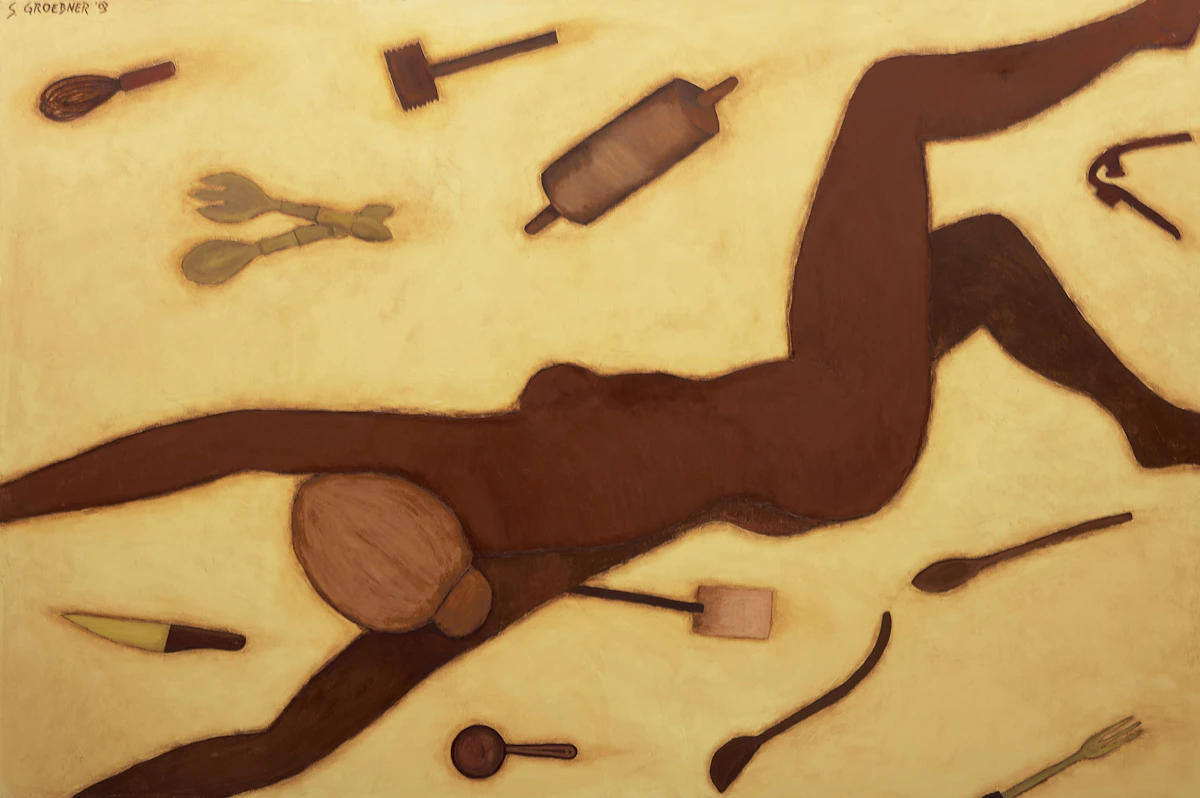Sandy Groebner, Falling Woman, acrylic on canvas, 2003