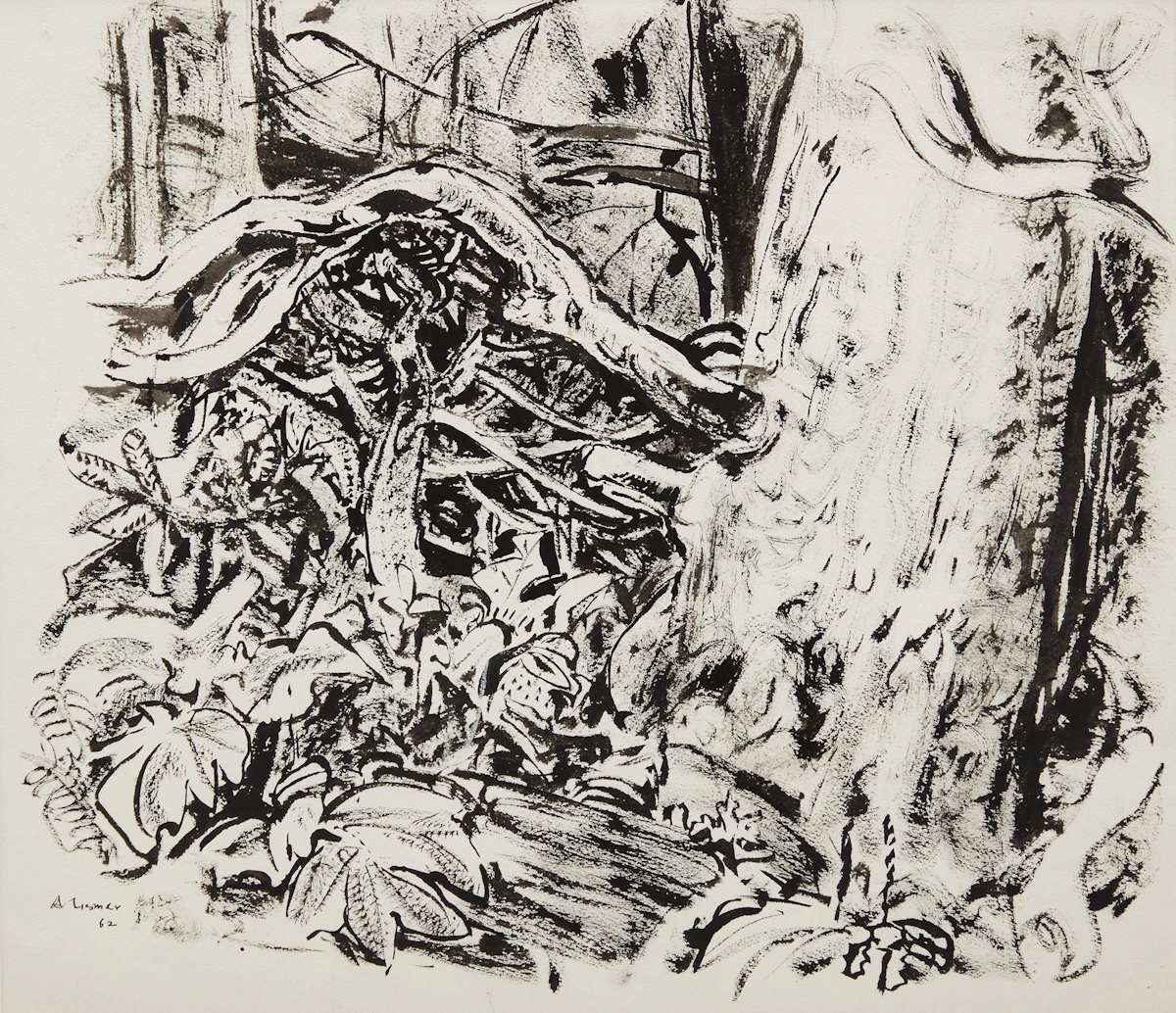 Arthur Lismer, Untitled (Tree Study) , pen and wash on paper, 1962