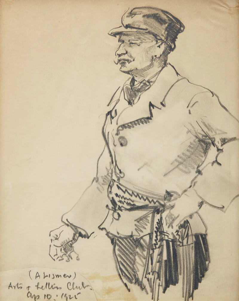 Arthur Lismer, Phileas Bedard, Arts & Letters Club, ink drawing