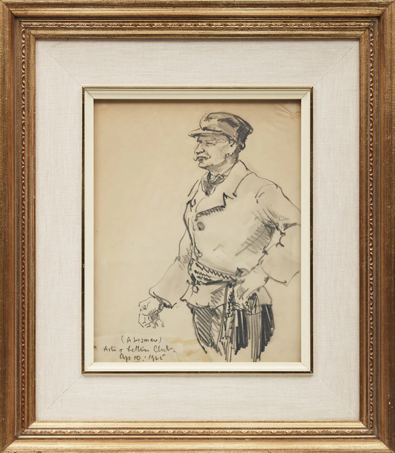 Arthur Lismer, Phileas Bedard, Arts & Letters Club, ink drawing, 1925 - view 2