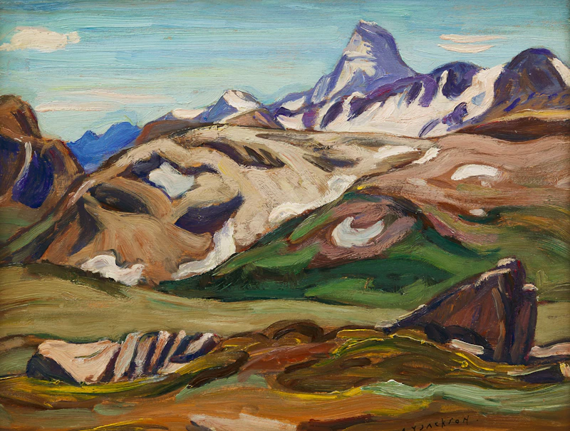 Alexander Young Jackson, Early Spring in the Rockies, oil on board