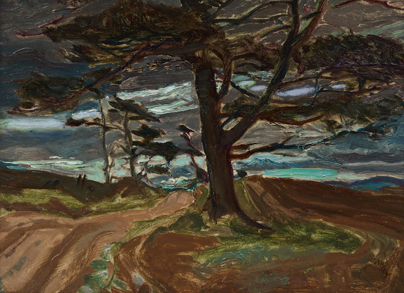 Frederick Horsman Varley, Untitled Landscape , oil on board