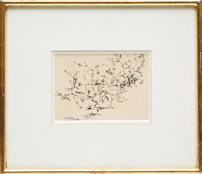 Jean LeFébure, Landscape Study, ink drawing - view 2
