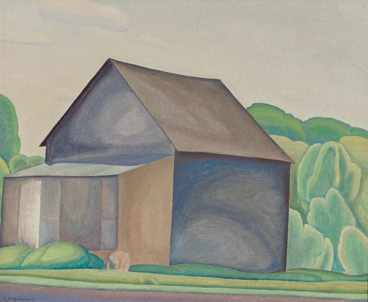 Lionel LeMoine FitzGerald, The Barn, circa 1930, oil on canvas laid on board