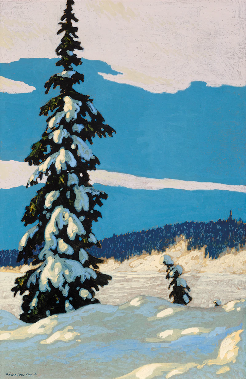 Frank Hans Johnston, Early Evening, Winter, 1928, gouache on paperboard